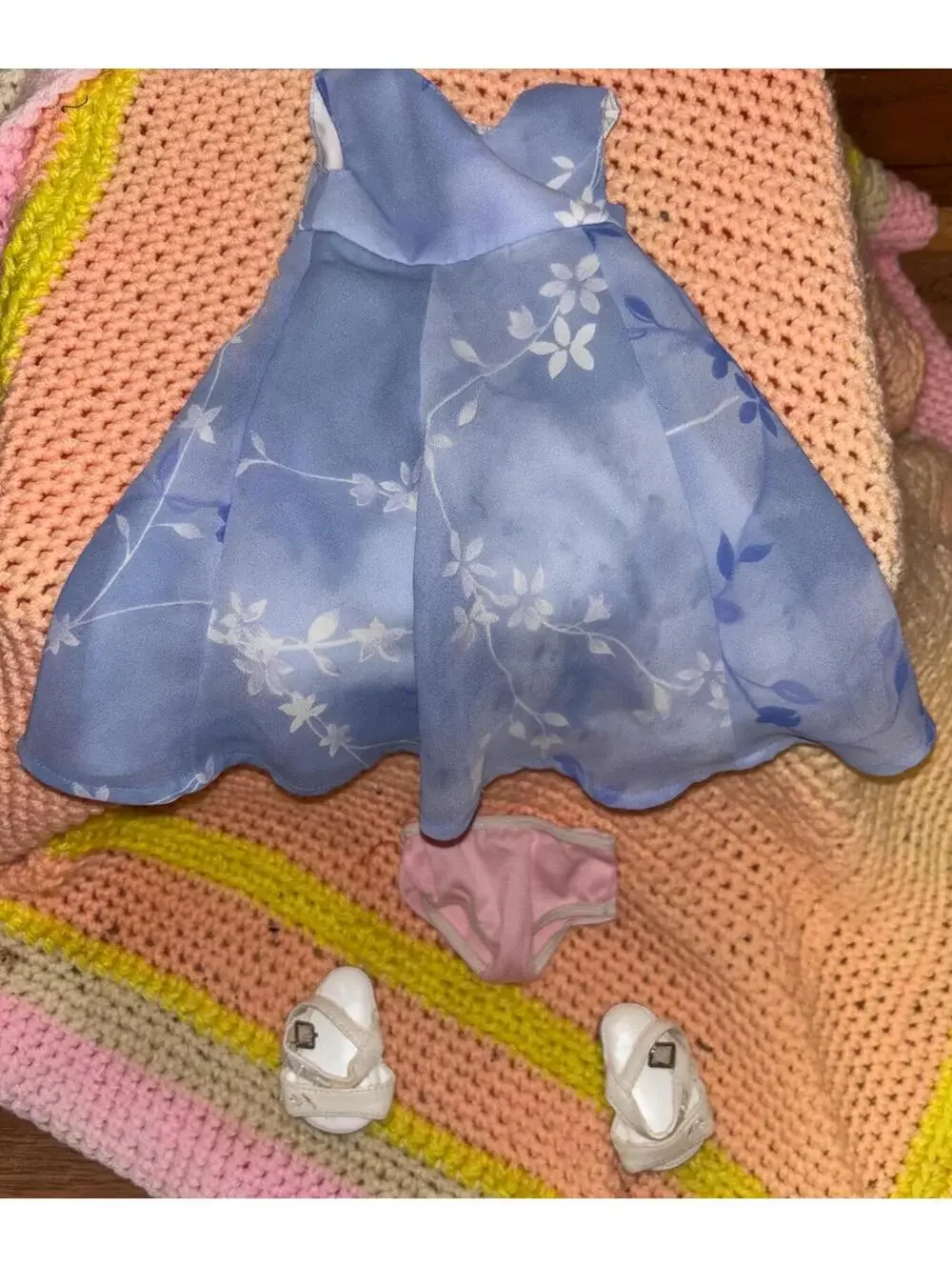 American Girl Periwinkle Dress And Sandals Set